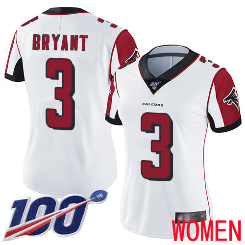 Atlanta Falcons Limited White Women Matt Bryant Road Jersey NFL Football #3 100th Season Vapor Untouchable->youth nfl jersey->Youth Jersey